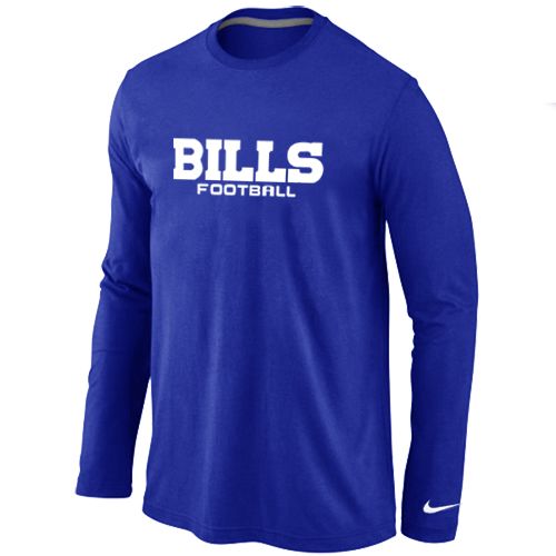 Nike Buffalo Bills Authentic Font Long Sleeve NFL T-Shirt - Blue